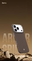 armor 17 pro - Benks Magnetic Armor Air Armor Grid Kevlar Dėklas Metaliniu Rėmeliu 600D (0070) skirtas Apple iPhone 17 Pro Max Mėlynas (Blue) - 3 nuotrauka