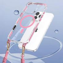 deklas su dirzeliu telefonams - Tel Protect "Strap Clear Case" Apple iPhone 17 Pro Rožinė (Pink) - 5 nuotrauka