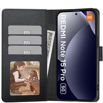 xiaomi redmi telefonai 5g - Tech-Protect Wallet Xiaomi Redmi Note 15 Pro 5G Matinė Juoda (Matte Black) - 5 nuotrauka