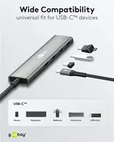 usb c 3.2 hub - Goobay Slim 4-Port USB Hub USB-C į USB-A 5 Gbit/s Pilkas (Gray) - 5 nuotrauka