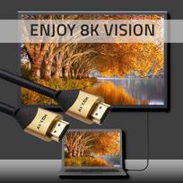 hdmi laidas - Qoltec 50355 HDMI v2.1 kabelis Itin didelės spartos 8K ,  60Hz ,  28AWG ,  Auksas ,  2m - 8 nuotrauka