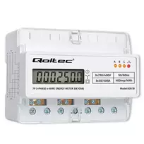 meter - Qoltec Trifazis elektros skaitiklis 50978 400V 100A DIN bėgiui - 4 nuotrauka