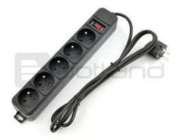 akai - Akyga AK-SP-05A Ilgiklis su viršįtampių apsauga 1.8 m Juodas (Black) 5 lizdai - 3 nuotrauka