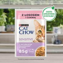 cukinija - Šlapias kačių maistas Purina Cat Chow Sensitive, 0.085 kg - 2 nuotrauka