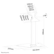 32 coliu televizorius - NEWSTAR FLAT SCREEN DESK MOUNT (STAND) 10-32" SILVER - 2 nuotrauka