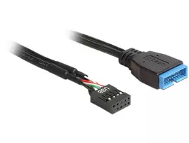 4 kontaktu laidas - Delock USB 3.0 19 kontaktas - 9 kontaktas 0.45 m Juodas (Black) - 2 nuotrauka
