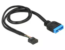 4 kontaktu laidas - Delock USB 3.0 19 kontaktas - 9 kontaktas 0.45 m Juodas (Black) - 3 nuotrauka