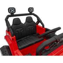 vaikiskos transportas - Dvivietis vaikiškas elektrinis automobilis Jeep Off Road 4x4, raudonas - 7 nuotrauka