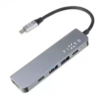 aliuminio kabeliai - Fixed Fiksuotas HUB Mini 5 prievadų aliuminio USB-C, rutulinis - 2 nuotrauka
