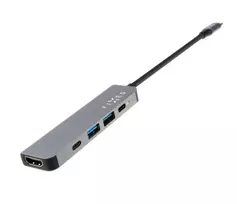 aliuminio kabeliai - Fixed Fiksuotas HUB Mini 5 prievadų aliuminio USB-C, rutulinis - 3 nuotrauka