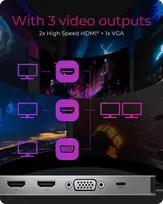 usb c usb hdmi - ICY BOX IB-DK2106a-CPD Jungčių stotelė, laidinė, USB 3.2 Gen 1 Type-C, Antracitas, Juoda - 2 nuotrauka