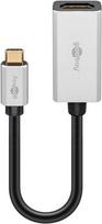 usb type c to hdmi - Adapteris Goobay USB Type-C, HDMI, 0.15 m, sidabro/juoda - 6 nuotrauka