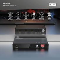 skirstytuvas hdmi - Digitus 8K HDMI skirstytuvas 1x2 DS-55339 Juodas (Black) - 4 nuotrauka