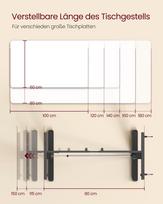 stalvirsis staliui - VASAGLE Reguliuojamo aukščio elektrinis stalo rėmas 58.5x80x72 cm Juodas (Black) - 5 nuotrauka