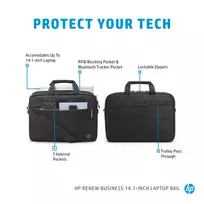 laptopas hp 14 - HP Renew Business 14.1 Slim Top Load Laptop Bag Carry Case (up to 14.1" x .75" thick) - 4 nuotrauka