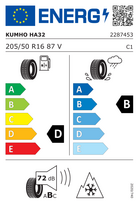 universalios padangos 205 - Kumho Solus 4S HA32 205/50 R16 87V 4PR - 2 nuotrauka