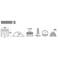 keturviete palapine - High Peak Monodome XL 4, juoda - 2 nuotrauka