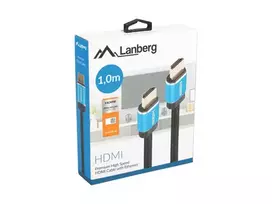 hdmi 1m laidas - Lanberg HDMI Cable 1m Blue CA-HDMI-P20CU-0010-BK - 4 nuotrauka