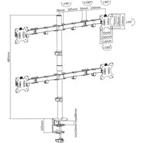 lcd stovas - MANHATTAN Monitor Mount supports 4 LCD Monitors holds four 33- 81,3cm - 2 nuotrauka