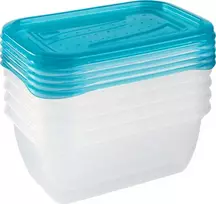 Maisto dėžučių rinkinys Keeeper Fredo Fresh 30672632, 0.5 l, skaidri sp./mėlyna sp., 5 vnt.