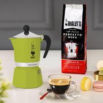 moka bialetti - Moka puodas BIALETTI Rainbow Espresso Aparatas (Netaikomas, žalias spalva) - 4 nuotrauka