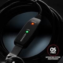 usb aktyvus - Axagon ADR-220 USB 2.0 A-M į A-F aktyvus ilgintuvo kabelis 20m Juodas (Black) - 2 nuotrauka