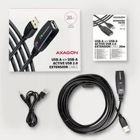 usb aktyvus - Axagon ADR-220 USB 2.0 A-M į A-F aktyvus ilgintuvo kabelis 20m Juodas (Black) - 7 nuotrauka