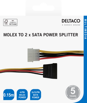 sata maitinimo kabelis - Y maitinimo laidas dviems DELTACO SATA SSD standiesiems diskams, 00200003 - 2 nuotrauka
