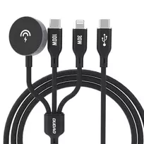 apple watch 1 - Dudao A12Max+ PD 100W 3in1 įkrovimo laidas: USB-C / Lightning / Apple Watch, 1.2m, Juodas (Black) - 1 nuotrauka