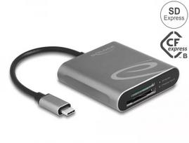 sd kortele express - Delock USB Type-C kortelių skaitytuvas SD Express ir CFexpress atminties kortelėms / 91000 - 1 nuotrauka