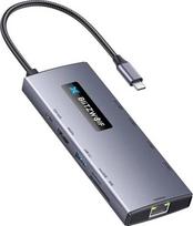 usb c adapteris - BlitzWolf 10in1 HUB BW-NEW TH8, Pilkas (Space Gray) - 1 nuotrauka