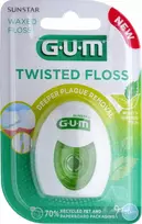 G.U.M. Twisted Floss, tarpdančių siūlas, 30 m, pintas, vaškuotas, su žaliosios arbatos skoniu