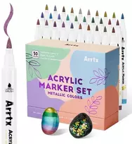 flomasteriai - Akriliniai markeriai - flomasteriai ARRTX 30F, 30 spalvų, metalinių atspalvių - 1 nuotrauka