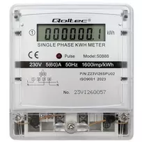 elektros skaitiklis pigu lt - Qoltec 50888 Vienfazis elektroninis skaitiklis, 230V, LCD - 6 nuotrauka