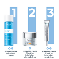 makiazas - Eucerin Dermatoclean Hyaluron 3in1 micelinis vanduo, 400 ml - 2 nuotrauka