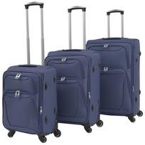 Pirkti Minkštų lagaminų su ratukais komplektas, 3vnt., tamsiai mėlyna - Photo 1