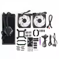 ausintuvai cooler master - Cooler Master MasterLiquid 240 Atmos ARGB Juodas (Black) Procesoriaus Vandens Aušintuvas - 2 nuotrauka