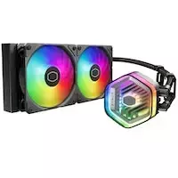 ausintuvai cooler master - Cooler Master MasterLiquid 240 Atmos ARGB Juodas (Black) Procesoriaus Vandens Aušintuvas - 8 nuotrauka
