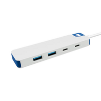 blue drives - Targus Hyper HyperDrive Flex 4 Port USB-C Combo Hub, Baltas/Mėlynas (White/Blue) ,  HD5200BUGL - 5 nuotrauka