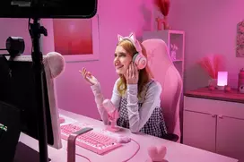 belaides ausines - Razer Headset | Kraken Kitty V3 Pro | Wireless/Wired | Over-Ear | Wireless | Quartz | RZ04-05170200-R3M1 - 5 nuotrauka