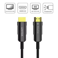 optinis hdmi kabelis - UNITEK HDMI FIBER OPTIC CABLE 2.0 AOC 4K 60HZ, 12M - 3 nuotrauka