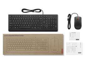 klaviatura pele lenovo - Lenovo Essential Wired Combo Keyboard and Mouse | Keyboard and Mouse Set | Wired | Mouse included | Estonian | Black | 4X31R64445 - 2 nuotrauka