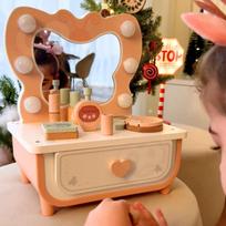 medinis grozio rinkinys - Tooky Toys makiažo staliukas „Drugelis“ su LED apšvietimu - 8 nuotrauka