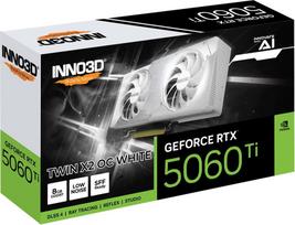 5060 ti white - INNO3D GeForce RTX 5060 Ti Twin X2 Baltas (White) 8GB GDDR7 OC - 4 nuotrauka