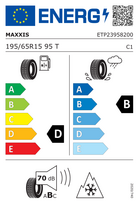 padangos 195 65 r15 - Žieminė automobilio padanga Maxxis 195/65/R15, 95-T, D, B, 70 dB - 2 nuotrauka