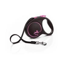 pavadelis flexi s 5m - FLEXI Automatinis pavadėlis  Black Design S juosta 5 m kolor juodas - 2 nuotrauka