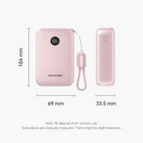 power bank 20000mah 22.5w - Vention FKBP0-C 20000mAh 22.5W rožinė - 3 nuotrauka