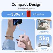 power bank 20000mah 22.5w - Vention FKBP0-C 20000mAh 22.5W rožinė - 7 nuotrauka