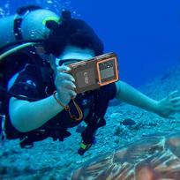 dives - Tech-Protect IPX8 Universal Diving Waterproof Case - Juodas ir Oranžinis (Black and Orange) - 2 nuotrauka