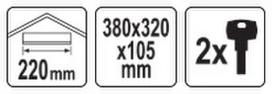 pasto dezute - Toya VOREL Pašto dėžutė 380 x 320 x 105mm Juodas - 2 nuotrauka